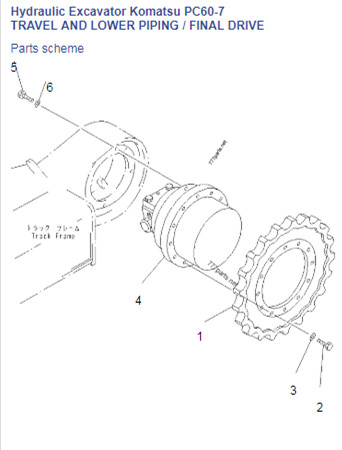 PC60-7 E307C 201-60-73500 Excavator Travel Gearbox Final Drive without Motor Komatsu Gearbox