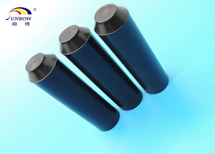 Black Polyolefin Heat Shrink End Caps for Wire Sealing , Insulation Seal End Cap