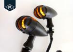 Cafe Racer Black Metal Harley Led Turn Signals , Amber Motorcycle Front Turn
