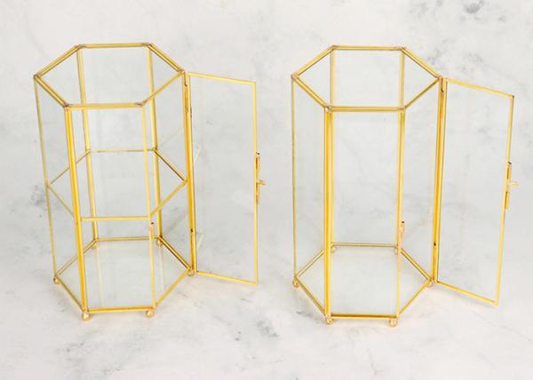 Buy cheap High-quality hand-welded copper strip glass artifact Window display box jewelry accessories box from wholesalers