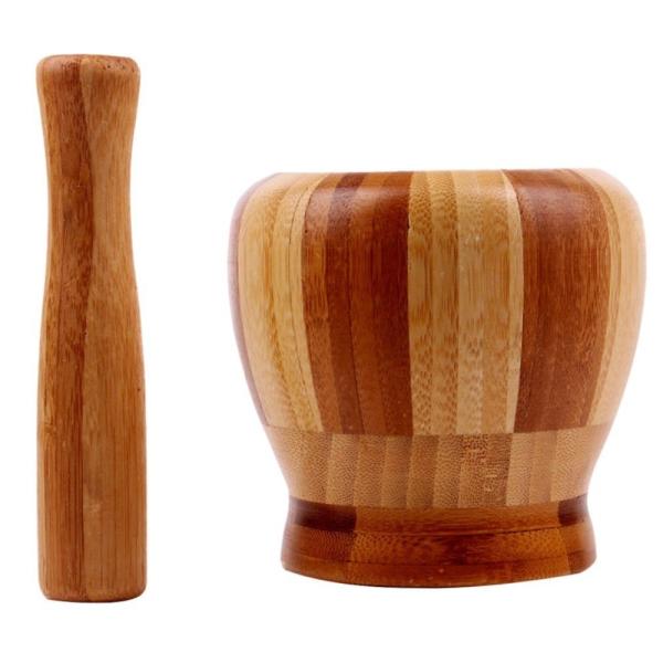Buy cheap Kitchen Tools Bamboo Mortar And Pestle For Cooking Ginger / Garlic / Herb from wholesalers