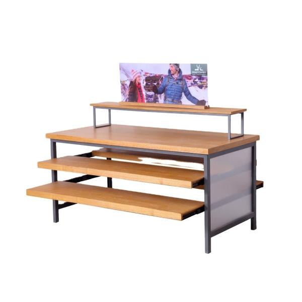 Buy cheap MDF Material Clothing Display Racks Double Sided Cloth Display Stand For Shop from wholesalers