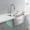 Buy cheap Functional Double Bowl Workstation Apron Front Farmhouse Sink 10'' Depth from wholesalers