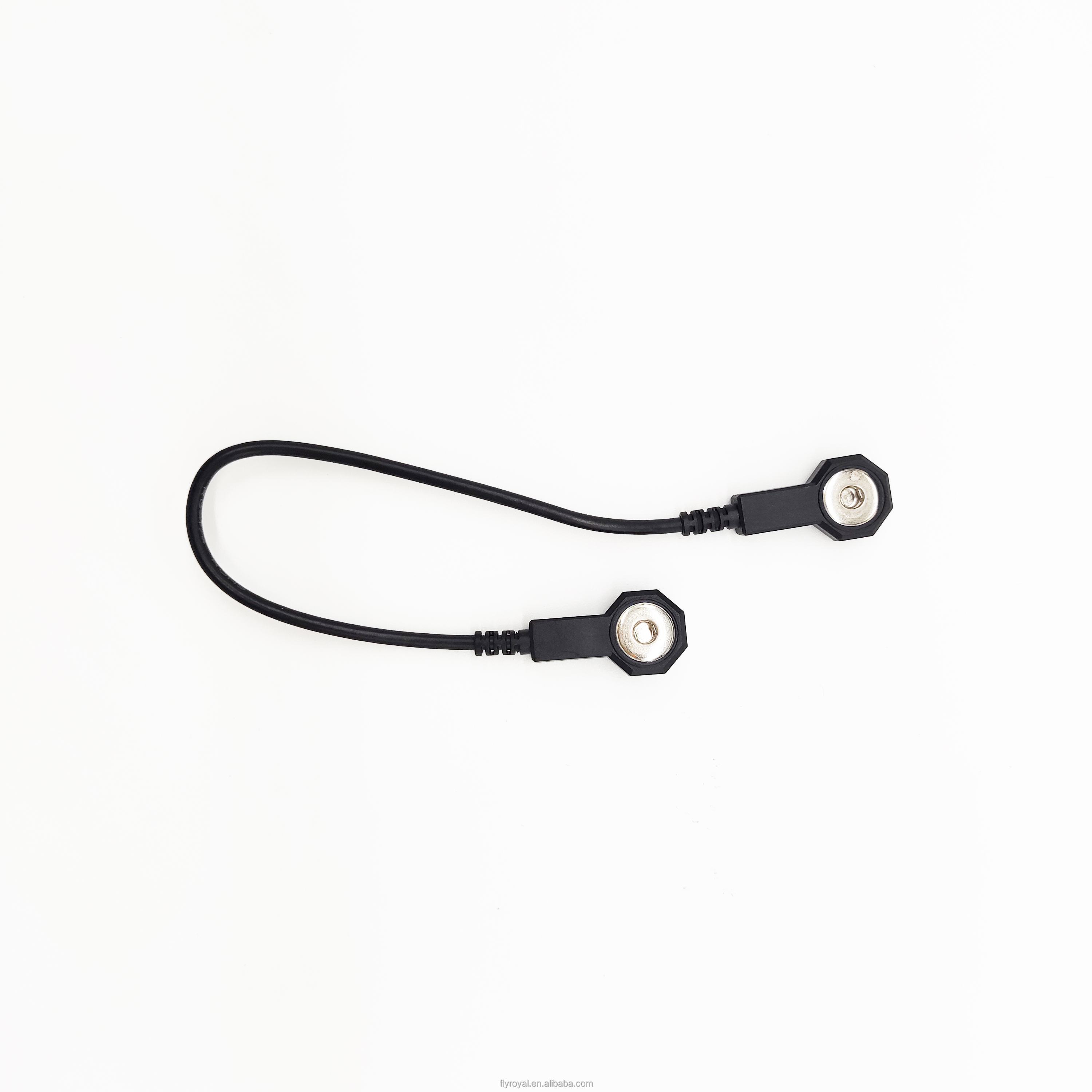60cm Medical Cables ECG Cables 2 Lead 4.0mm Electrode Snaps To Electrode Snaps