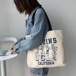 Buy cheap 30x25x10cm Cotton Shopping Totes 360gsm 12OZ Silkscreen Tote Bags from wholesalers