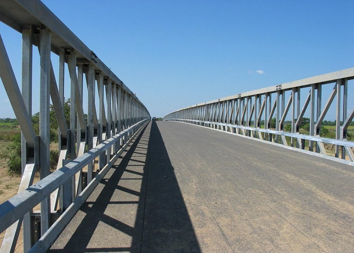 Prefabricated Army Bailey Bridge Single Single Design Load Hs25-44 Modular Steel
