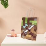 Hand Length Handle Purple Kraft Paper Candy Bags for Wedding and Gift Packaging