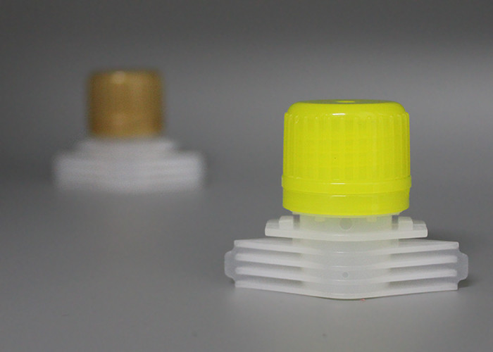 Customized Black Plastic Spout Caps With Tamper Proof Ring For Baby Food Corner Pouch