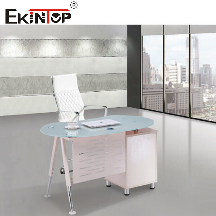 small glass desk