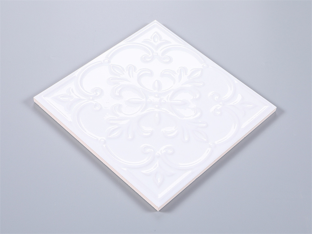 White Durable Ceramic Rustic Floor Tiles 200x200mm For Bathroom And Eco-Friendly Wall Tile For Kitchen