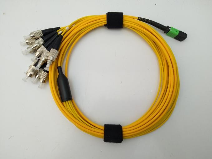 Simplex FC UPC Breakout Mpo Fiber Cable 12 Core
