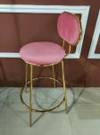 High Density Sponge Filled 40cm 102cm Rod Iron Bar Stools