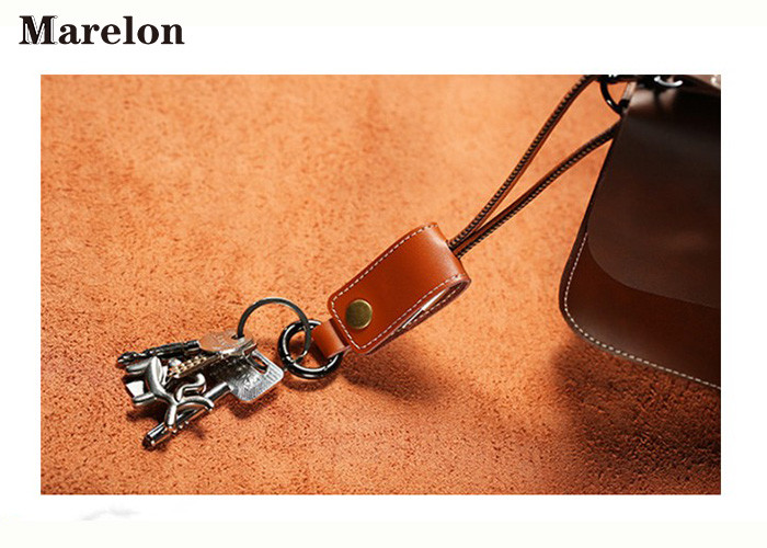 Leather Keychain USB Data Cable Pocket Size For Portable Creative Gifts
