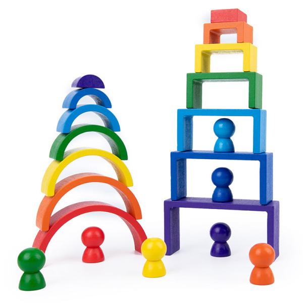 Buy cheap Baby Wooden Montessori Rainbow Building Blocks Educational from wholesalers