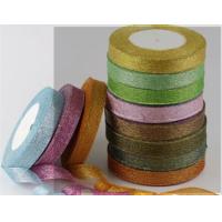Buy cheap Bright Colors Glitter Wired Ribbon 196 Colors Choices Single Face Style product
