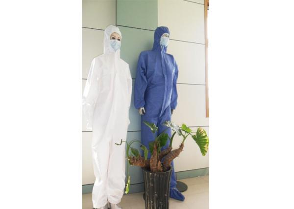 Buy cheap Blue Color Hospital Protective Clothing / Disposable Protective Suit Anti Pollution from wholesalers