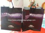 Black Soft Flexible Loop Handle Plastic Bags With Custom Printing