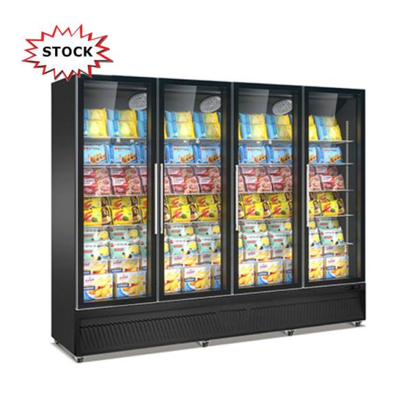 Buy cheap Supermarket Vertical Freezer -18~-22° Frozen Food Display Refrigerator Glass Door Freezer from wholesalers