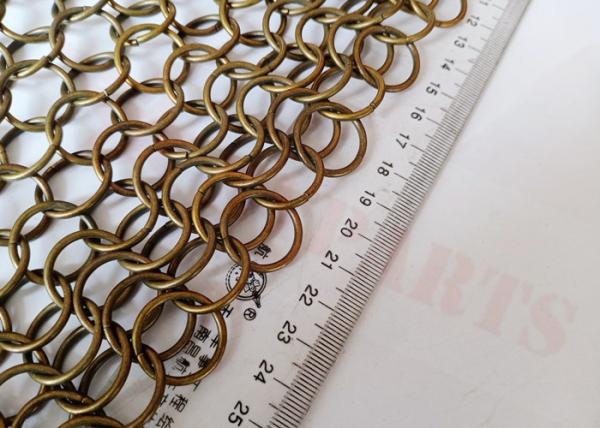 Buy cheap Stainless Steel 20mm Ring Mesh Curtain Hanging Bronze Color For Interior Partitions from wholesalers