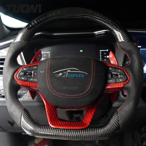 Buy cheap LED Display Alcantara Leather Cadillac Xt5 Steering Wheel Carbon Fiber Auto Parts from wholesalers