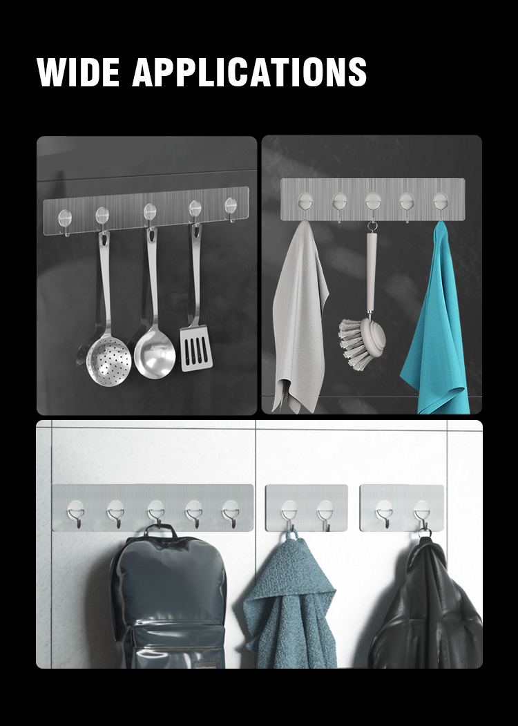 380mm Towel Hook Hanger 8kg Loadable Bathroom Wall Hook Rack