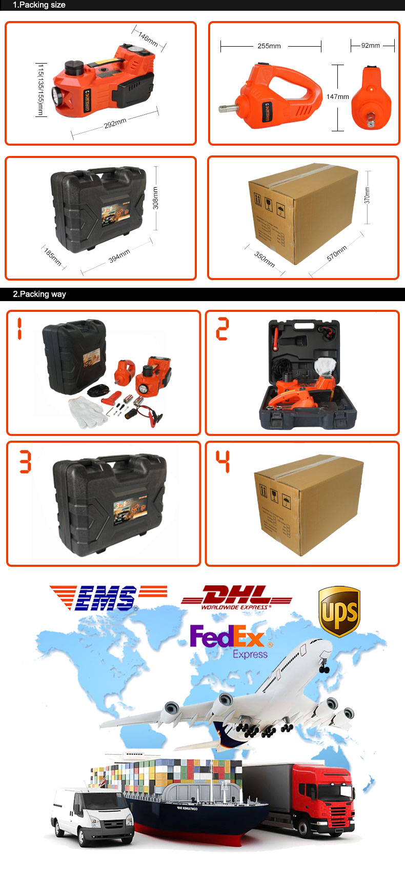 hydraulic car jack for workshop with impact wrench 12v