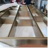 Buy cheap Clothing Shop Gold Stainless Steel Floor Stand High End Store Clothes Display Shelves from wholesalers