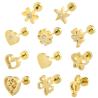 Buy cheap Cute Baby Stud Earrings 19 Styls Baby Girl Earrings High Quality Surgical Steel Kid Studs Body Jewelry Pendientes Hombre from wholesalers