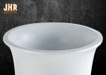 Small Glossy White Fiberglass Planters Floor Vases Decorative Flower Pots