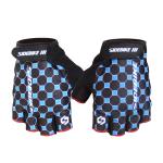 Outdoor Sports Bike Half Finger Gloves Customized Label Bright Color Printed