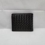 Real Leather Bifold Wallet Black Open Mini Purse For Men WA24