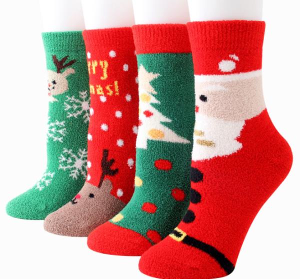 Buy cheap Fashion Santa Claus Elk Pattern Cozy Fuzzy Warm Cotton Christmas Socks Gift Box For The Family from wholesalers