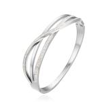 Stainless 18k Gold Plated Jewelry Triple Overlapping Rhinestone Bangle Bracelet