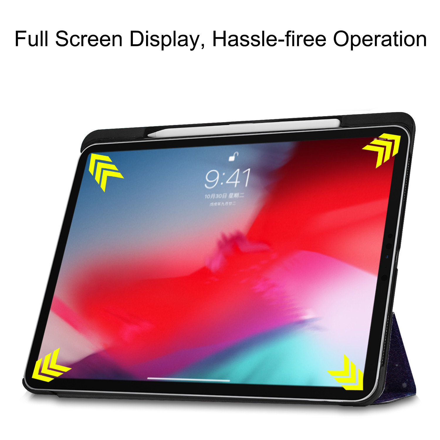iPad Pro 11 Smart Case with Pencil Holder Leahter iPad Pro 11 2018 Cover