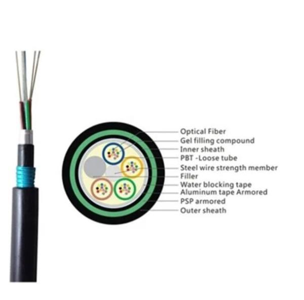 Buy cheap Direct Burial 24 Core Fiber Optical Cable 1km Price Direct Burial Fiber Optic Cable from wholesalers