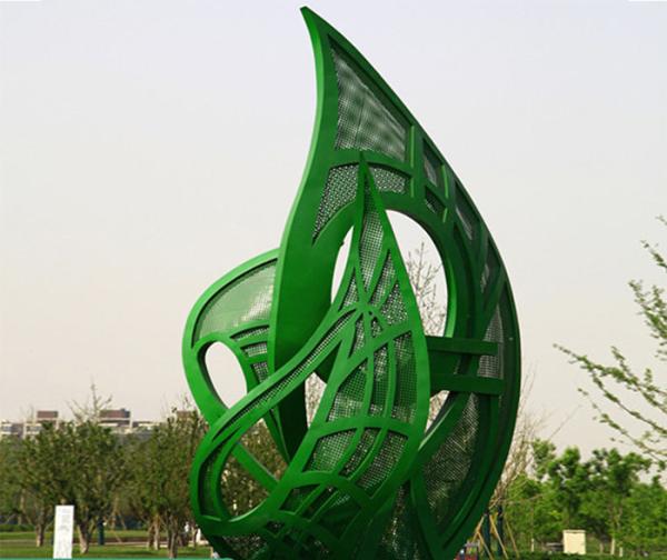Buy cheap 5m High Green Large Garden Leaf Sculpture Outdoor Metal For Landscape from wholesalers