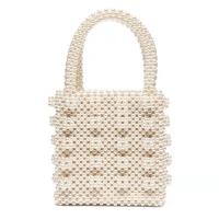 Buy cheap White Pearl Beaded Handbag Acrylic flat bead Material 10cm height ODM product