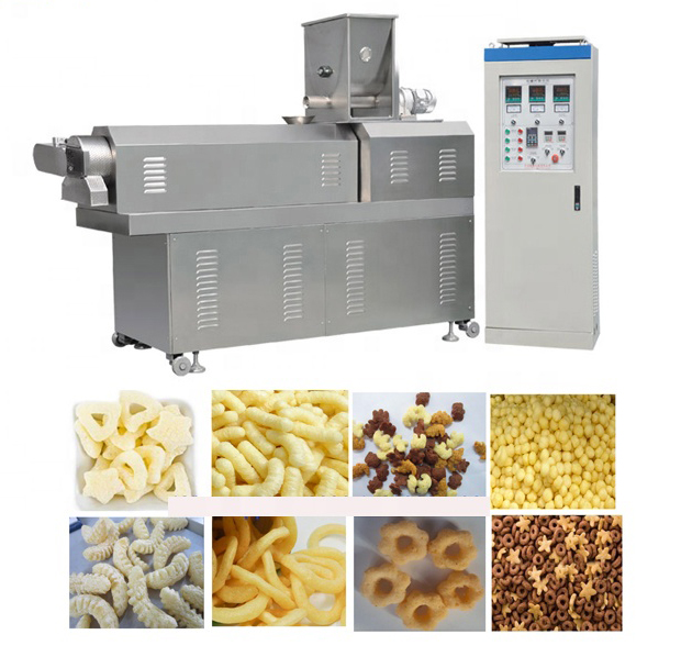 Commercial Corn Puff Production Line Stainless Steel Corn Puff Extruder Machine