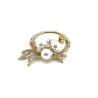 Buy cheap Round women's bow tie brooch , Pearl And Diamond Brooch for Clothing from wholesalers