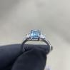 Buy cheap 1.27ct Engagement Lab Grown Diamond Rings Synthetic Blue Cushion Cut from wholesalers