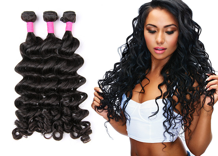 Original Color Virgin Human Hair Extensions Big Curl Natural Weave Can Be Straightened