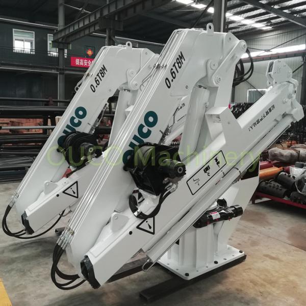 Buy cheap 0.6T 8M Telescopic Offshore Pedestal Crane Knuckle Silver Boom Hydraulic For Marine Working from wholesalers