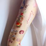 Water transfer temporary tattoo, metallic temporary tattoo, jewel temporary