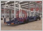 Goose Neck Car Carrier Truck , ABS Automobile Transport Trailers 14200KG Payload