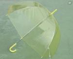 Light Yellow POE Clear See Through Umbrella Auto Open Metal Frame With Flute