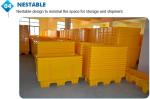 Detachable plastic 4 drum oil spill pallet, 1300*660*150 mm 2 drum spill