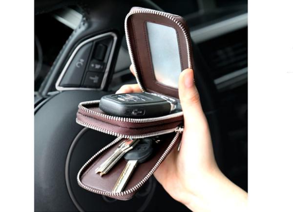 Buy cheap Leather multi-function key chain trend car bag male small key storage bags from wholesalers
