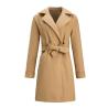 Buy cheap Fashion Wholesale Ladies Wool Plus Size Design Long Jackets Coats Casual Jacket Oversize Coats with Tie for Women Woolen Knitted from wholesalers