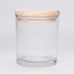 High Quality Candle Round Transparent Frosted Clear Glass Jar With Metal Lid