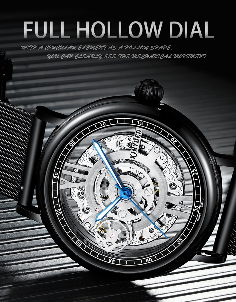KINYUED J069 stainless steel luxury leather waterproof quartz oem brand hands wristwatches custom logo wrist mens watch